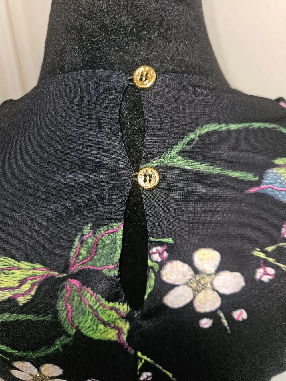 Roberto Cavalli Vintage Y2K Black Floral Mini Dress Size 44/ M